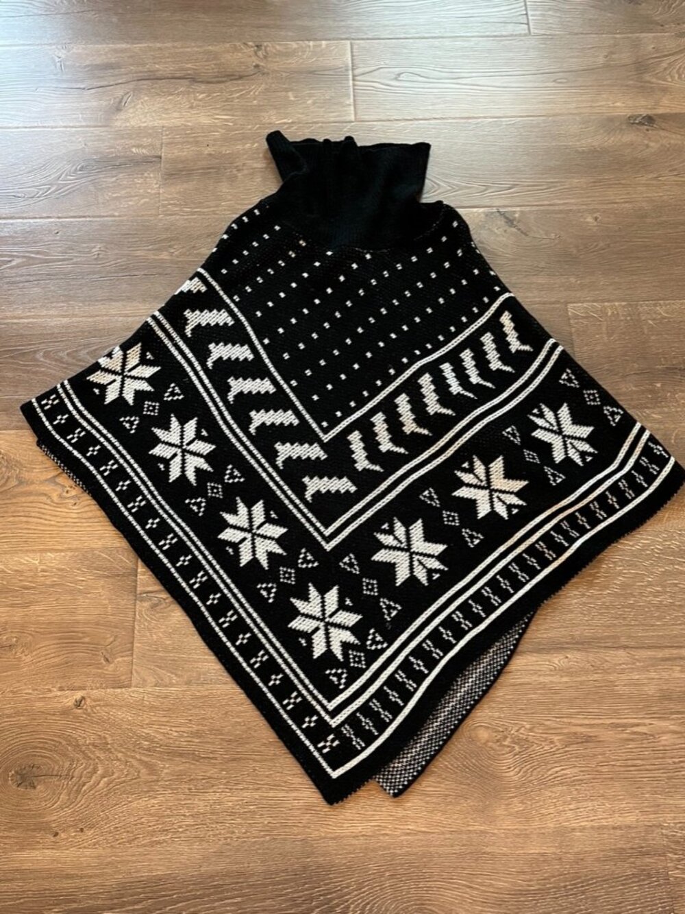 Say What Knit Printed Poncho